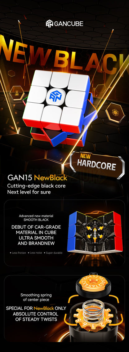 GAN 15 Noir Interne (Magnétique, UV, Ball-Core)