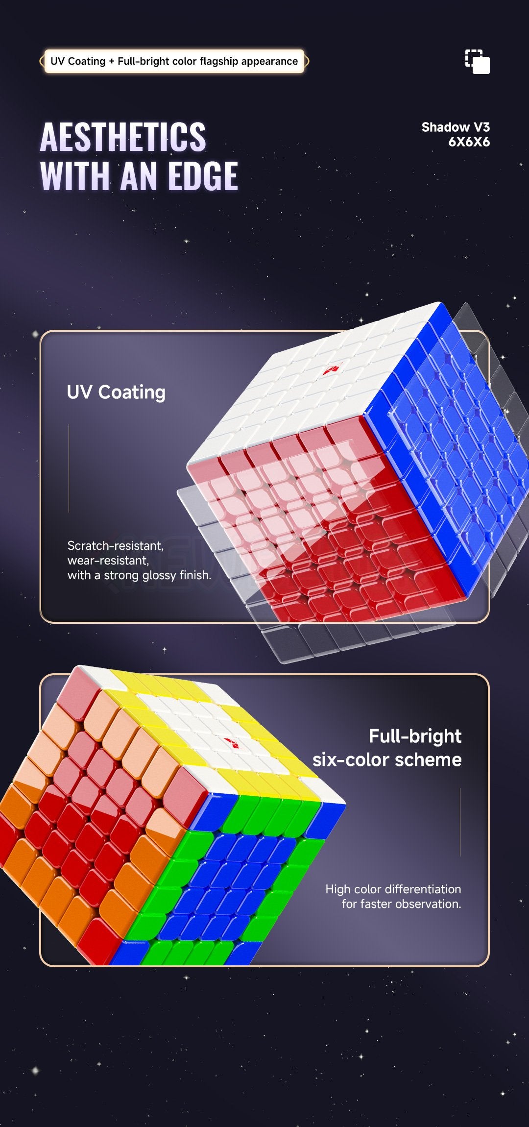 QiYi Shadow V3 6x6 (Magnetic, Ball-Core, UV)