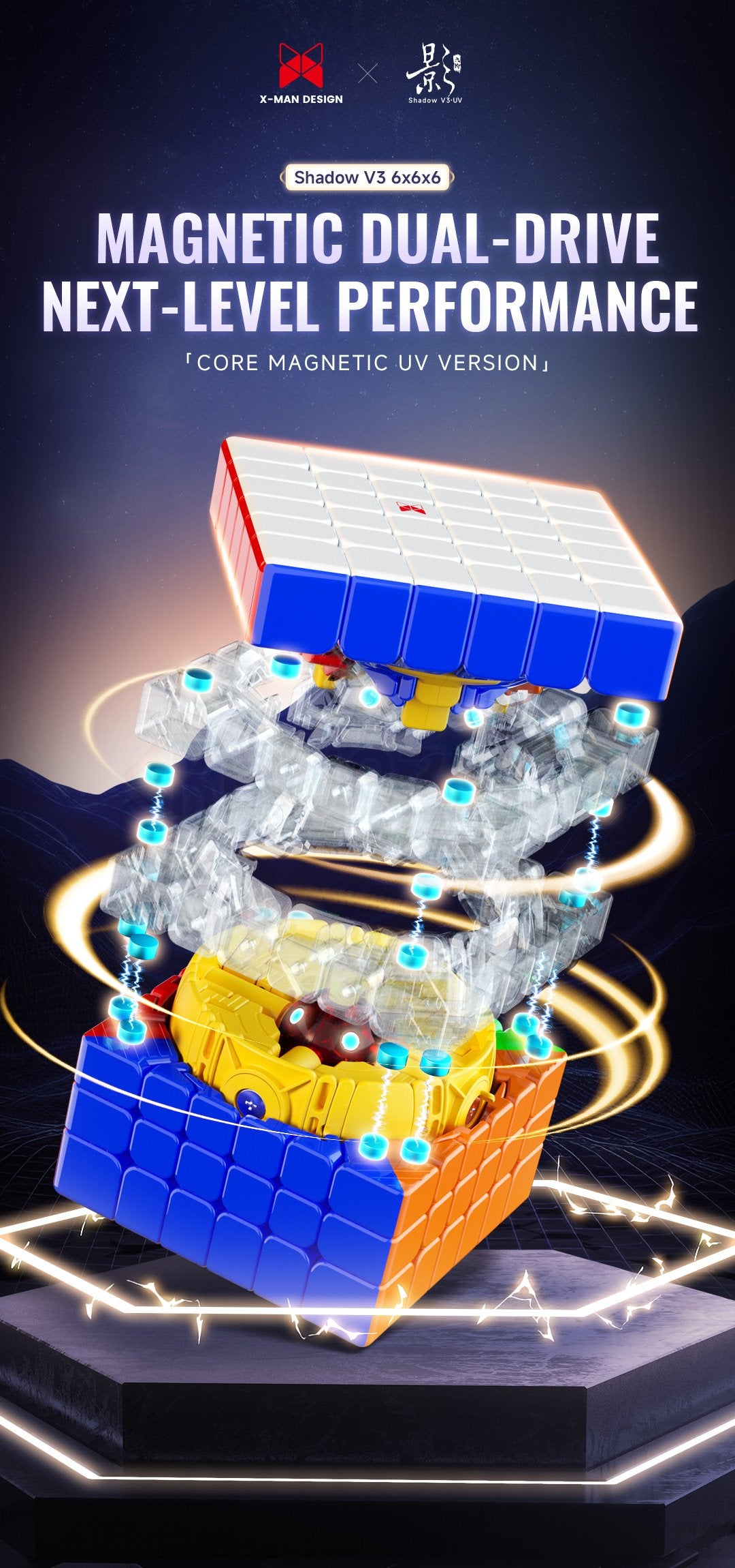 QiYi Shadow V3 6x6 (Magnetic, Ball-Core, UV)